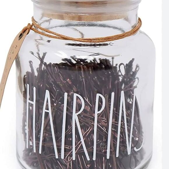 Rae Dunn Hair Pibs Jar w/Bobby Pins - Picture 1 of 6